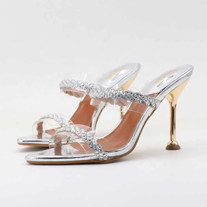 حذاء نسائي بكعب عالٍ فاخر أنيق - Fashion Luxury Ladies Rivet Heels