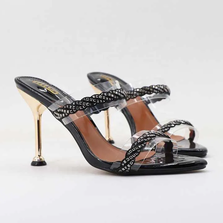 حذاء نسائي بكعب عالٍ فاخر أنيق - Fashion Luxury Ladies Rivet Heels