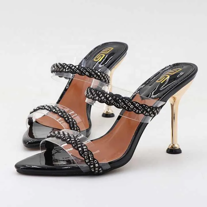 حذاء نسائي بكعب عالٍ فاخر أنيق - Fashion Luxury Ladies Rivet Heels