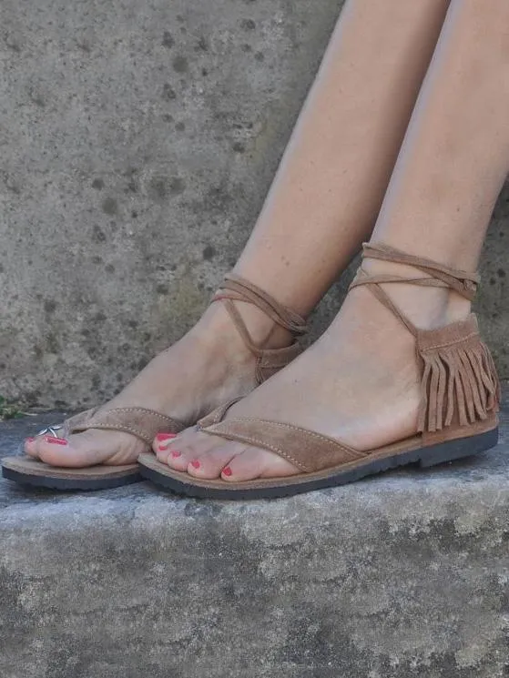 2018 Tassel Flat Heel Beach Sandals