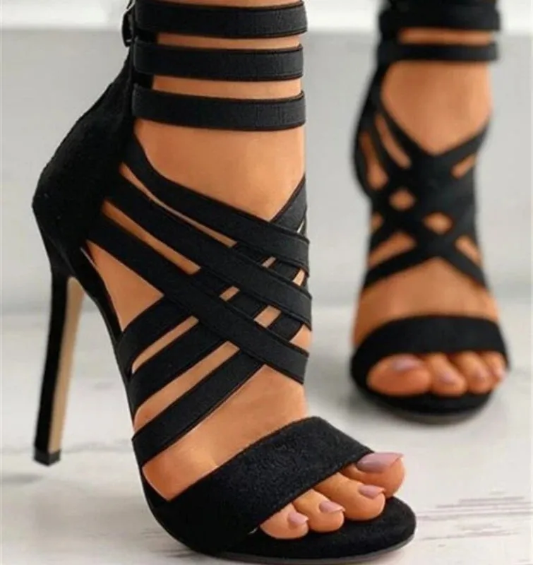 2022 New Summer Women's Shoes Sexy Open Toe Gladiator Shoes Women's High Heels Dress Party Wedding High Heels Sandals