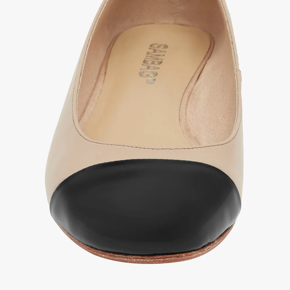 Alice Two Tone Blush and Black Leather shoe