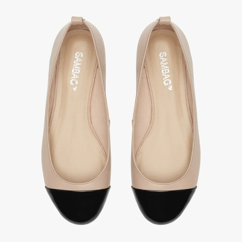 Alice Two Tone Blush and Black Leather shoe