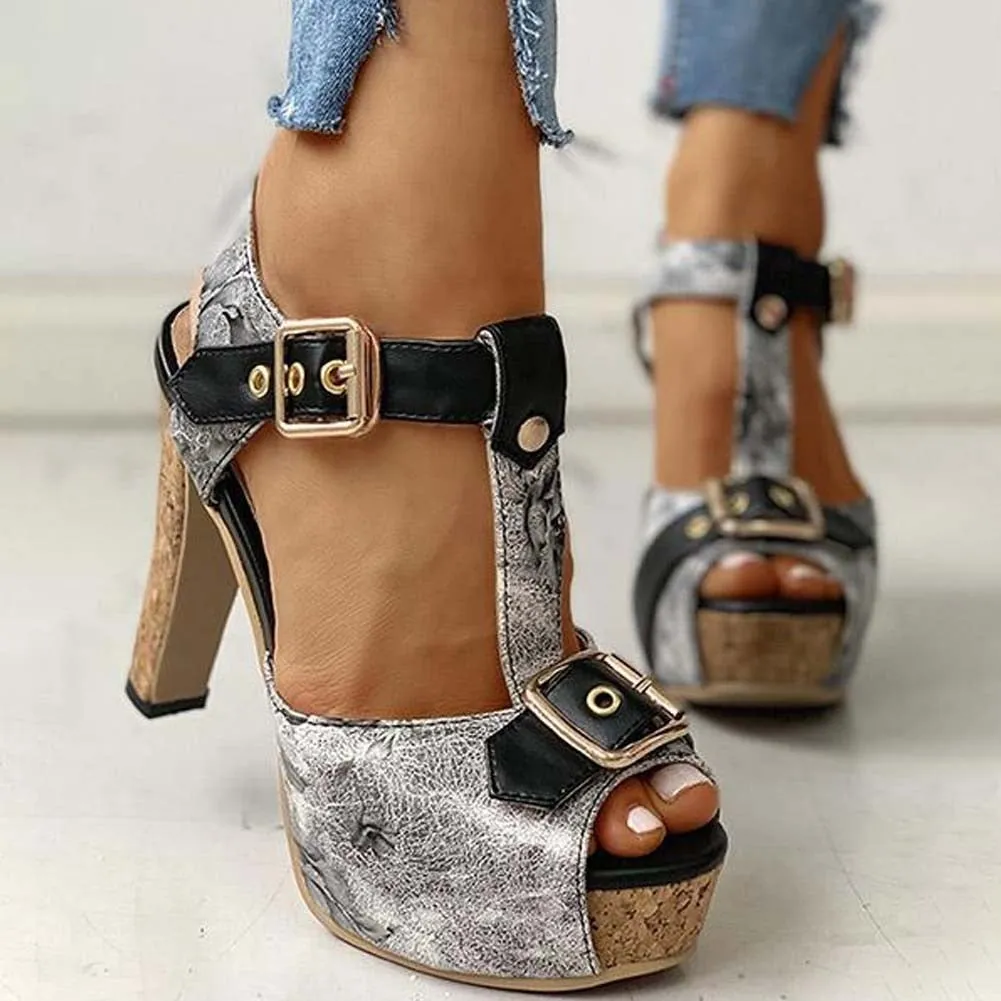 Amozae-- 2024 Summer For Dropship Platform Elegant Flowers Printed Shoes Woman Summer Party High Heels Sandals Big Size 32-46