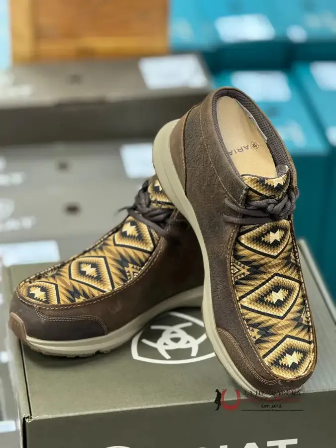 ARIAT MENS SPITFIRE H2O OLD EARTH- BROWN SOUTHWEST PRINT-1001