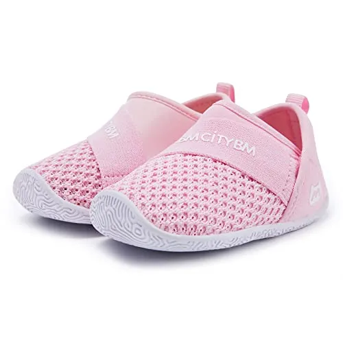 Baby Walking Shoes Girls Boys Toddler Sneakers Infant Non-Slip First Walker Shoes 6 9 12 18 24 Months Pink Size 12-18 Months