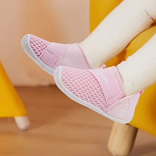 Baby Walking Shoes Girls Boys Toddler Sneakers Infant Non-Slip First Walker Shoes 6 9 12 18 24 Months Pink Size 12-18 Months
