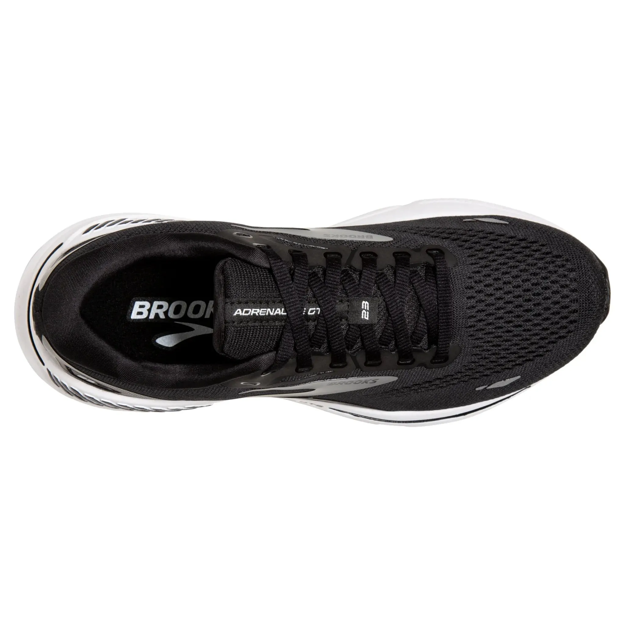 Brooks Men's 110391 004 Adrenaline GTS 23 Black White Silver Cushion Support Running Shoes