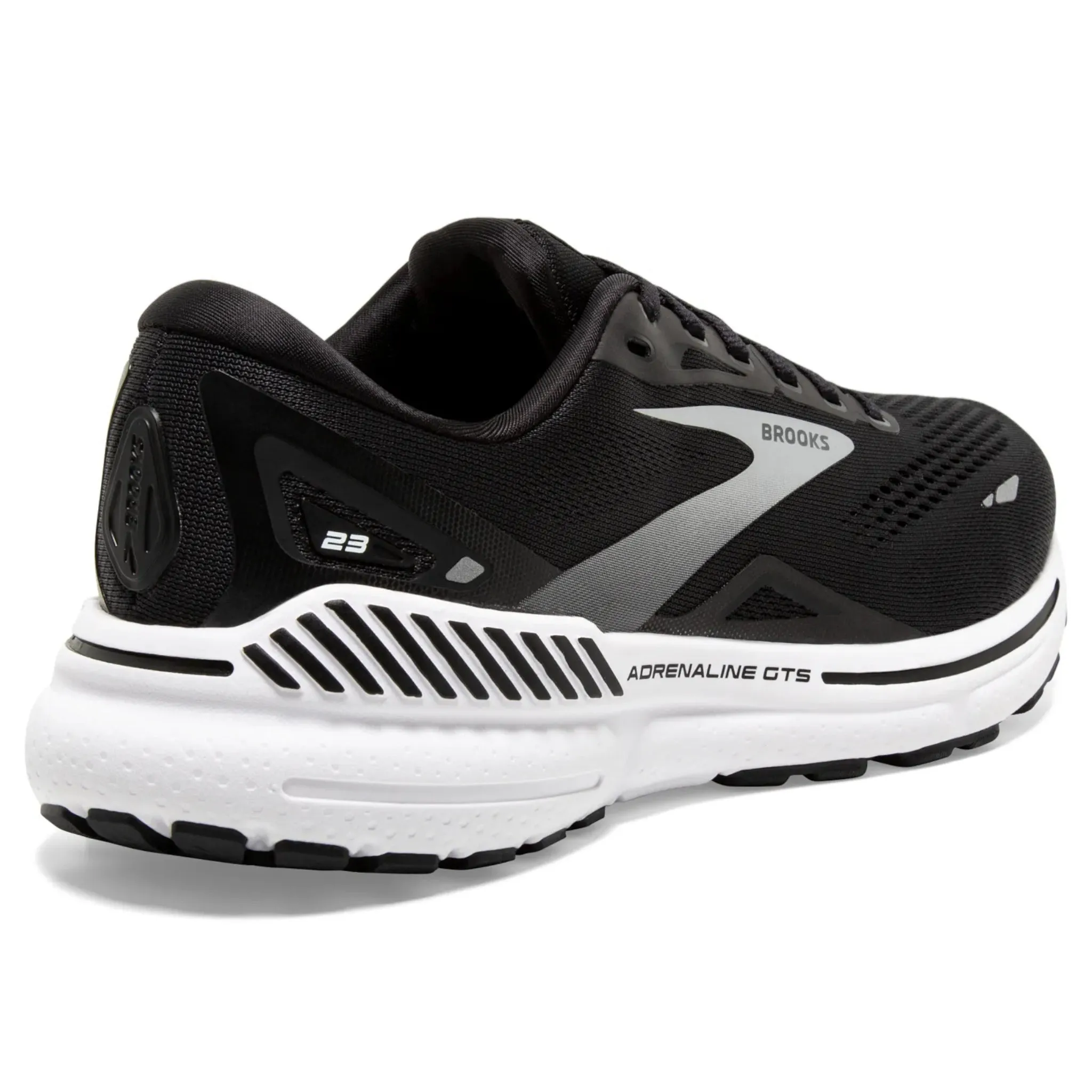 Brooks Men's 110391 004 Adrenaline GTS 23 Black White Silver Cushion Support Running Shoes