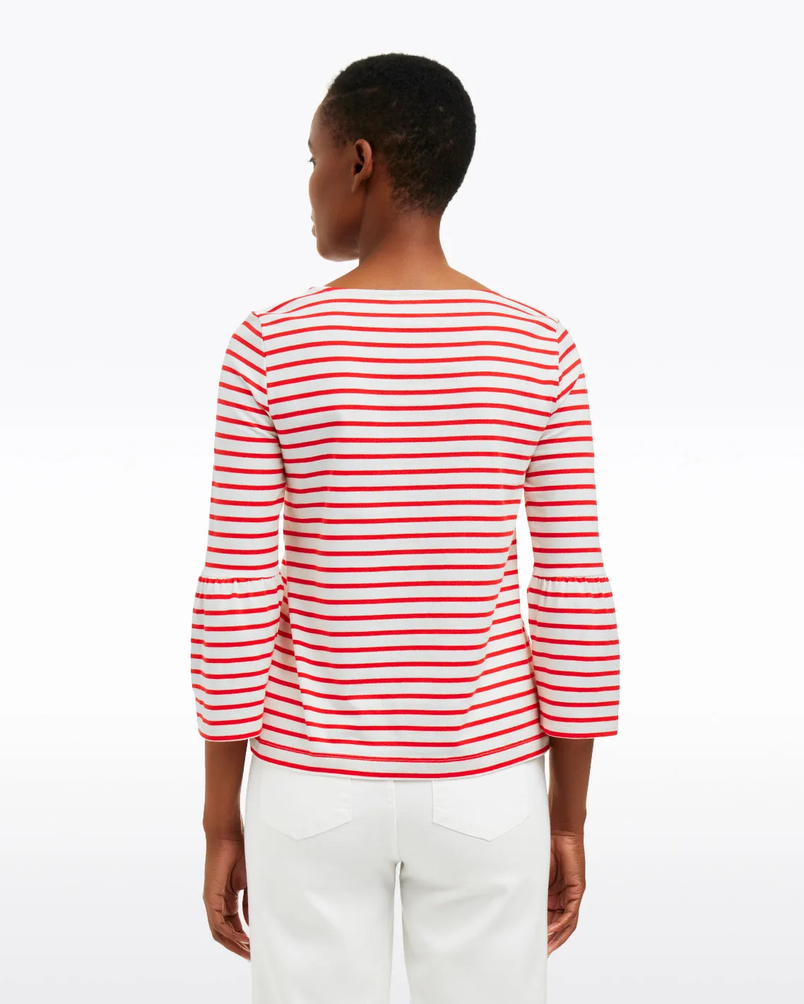 Corey Bell Sleeve Top in Red Mariner Stripe