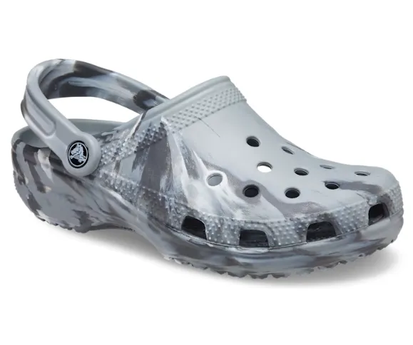 Crocs Unisex Classic Marbled Clog - Light Grey / Multi