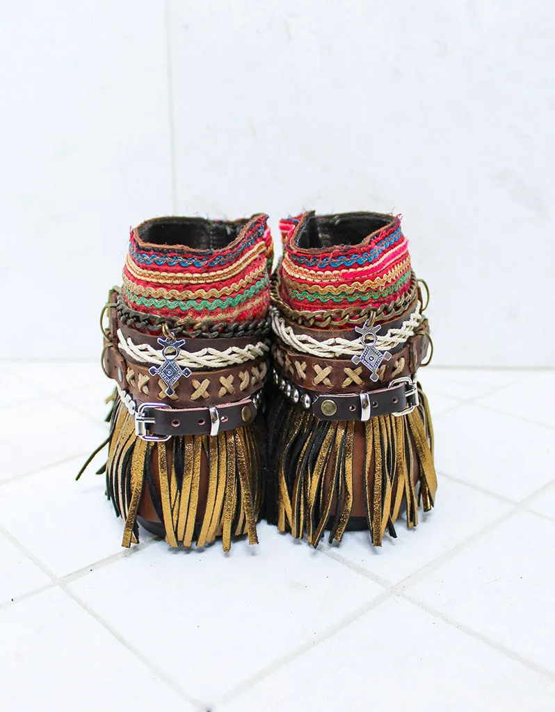 Custom Made Boho Sandals in Brown | SIZE 38