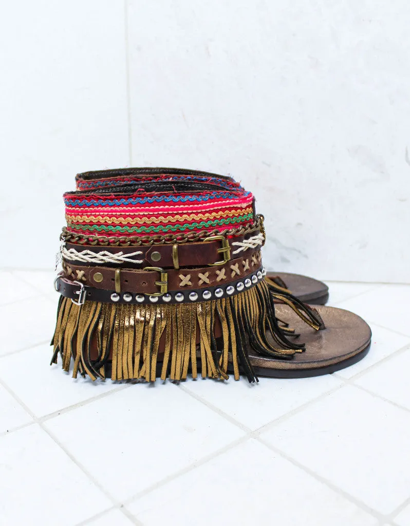 Custom Made Boho Sandals in Brown | SIZE 38