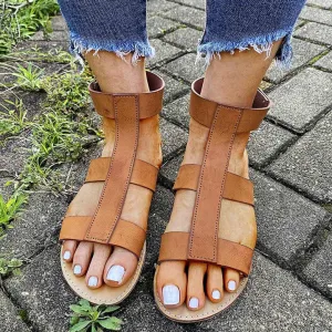 elveswallet Ankle Hook & Loop Flat Sandals