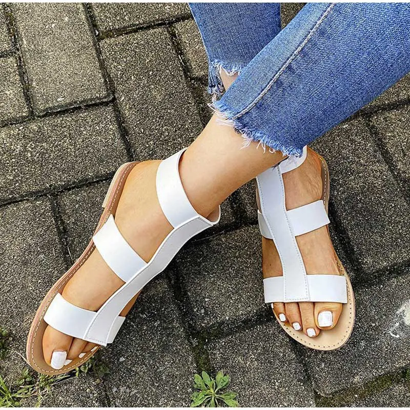 elveswallet Ankle Hook & Loop Flat Sandals