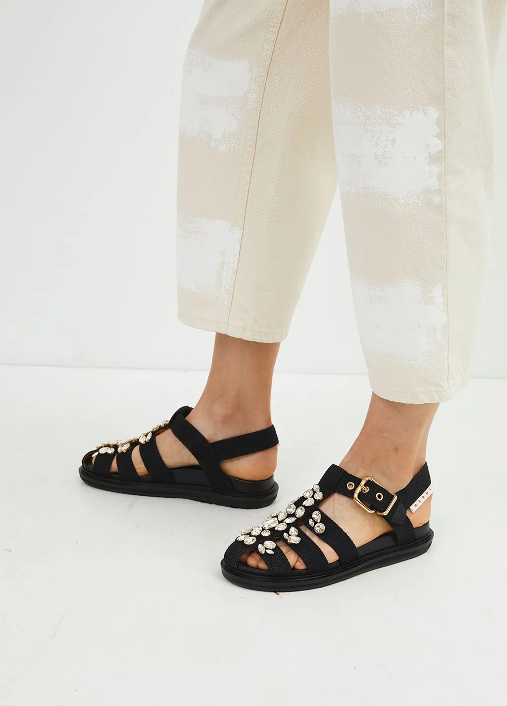 Embellished Fussbett Sandals