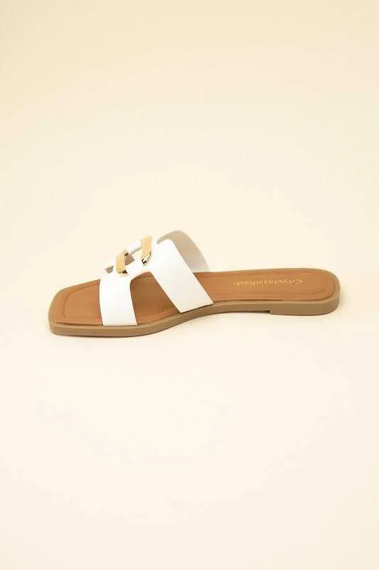 FENG-S FLAT CASUAL SLIDES