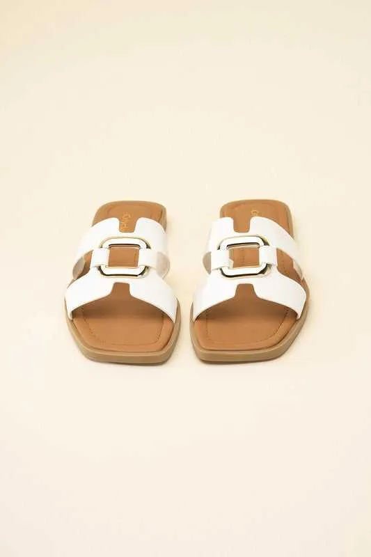 FENG-S FLAT CASUAL SLIDES