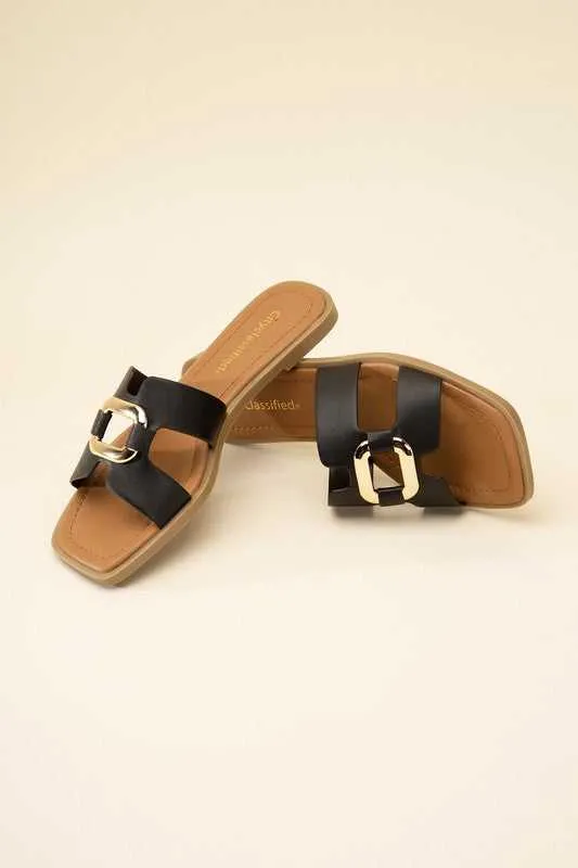 FENG-S FLAT CASUAL SLIDES