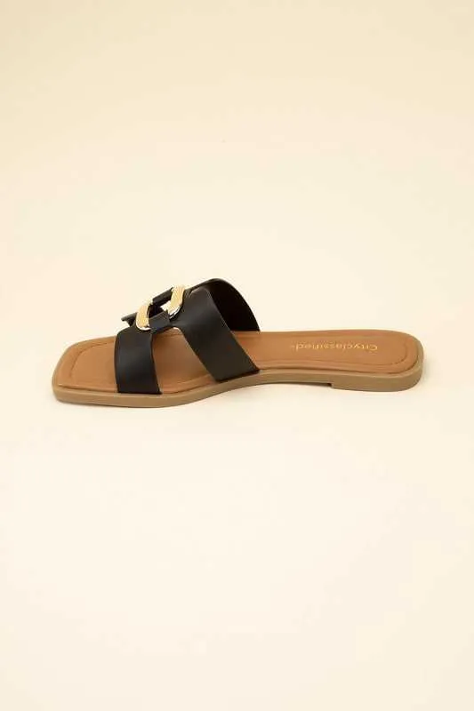 FENG-S FLAT CASUAL SLIDES