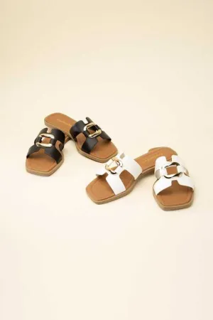 FENG-S FLAT CASUAL SLIDES