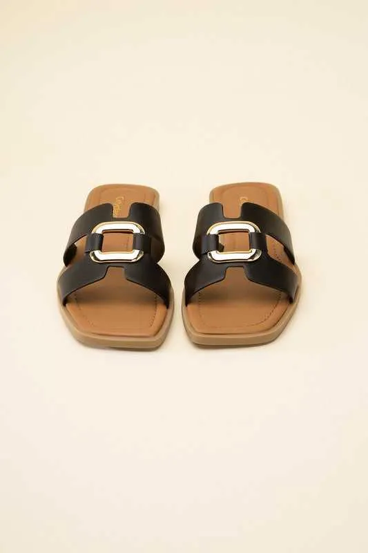 FENG-S FLAT CASUAL SLIDES