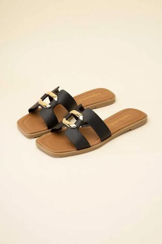 FENG-S FLAT CASUAL SLIDES