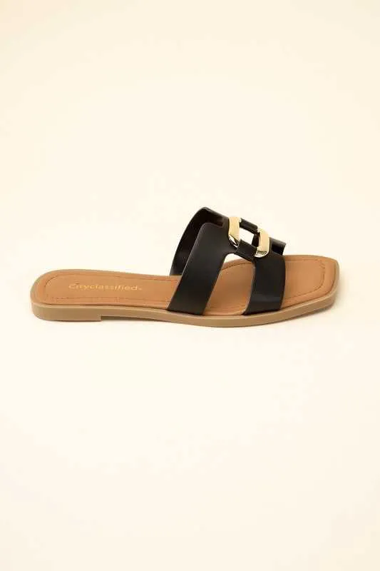 FENG-S FLAT CASUAL SLIDES