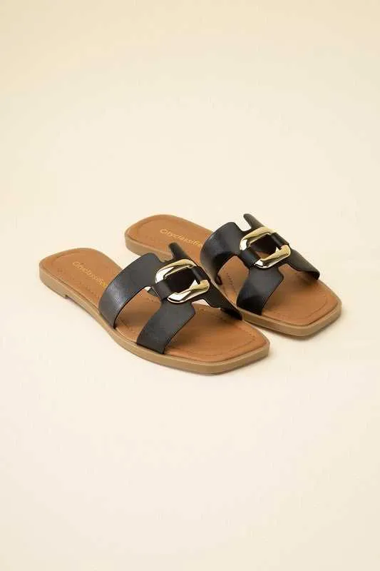 FENG-S FLAT CASUAL SLIDES