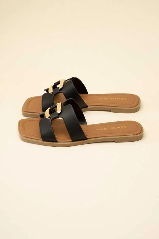 FENG-S FLAT CASUAL SLIDES