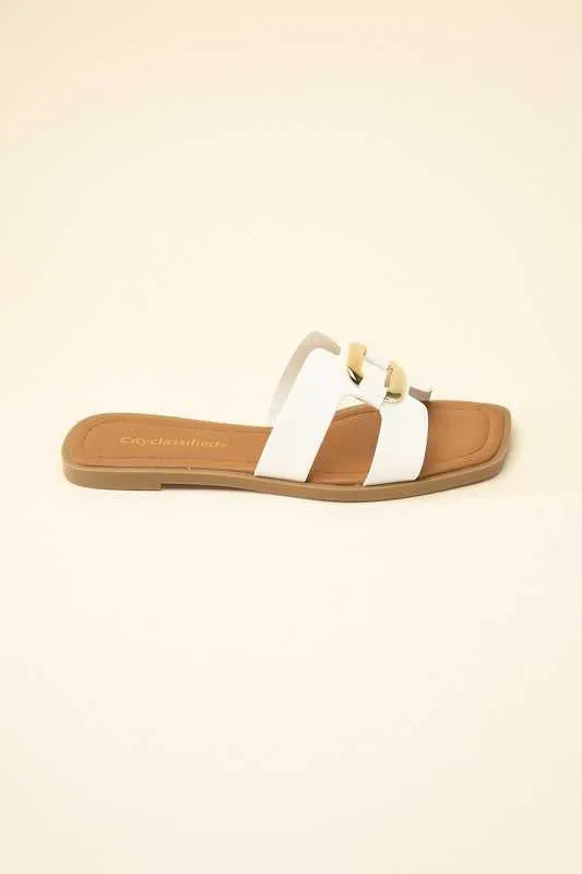 FENG-S FLAT CASUAL SLIDES