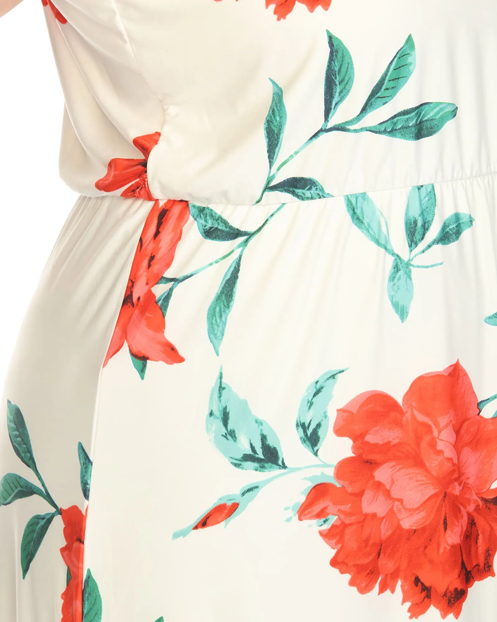 Floral Strap Maxi Dress | White Red