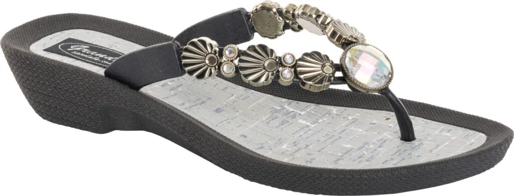 Georgina Sea Shell Sandals - Black