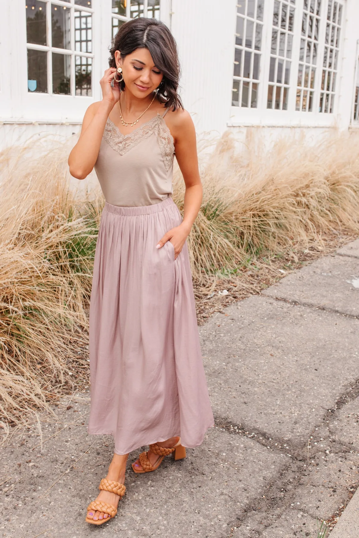 Get Away Maxi Skirt In Mauve - 5/12/2022