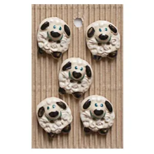 Handmade Buttons Sheep - Set of 5 (L432)