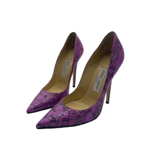 Jimmy Choo Glossy Elaphe Orchid Heels - Sz. 36