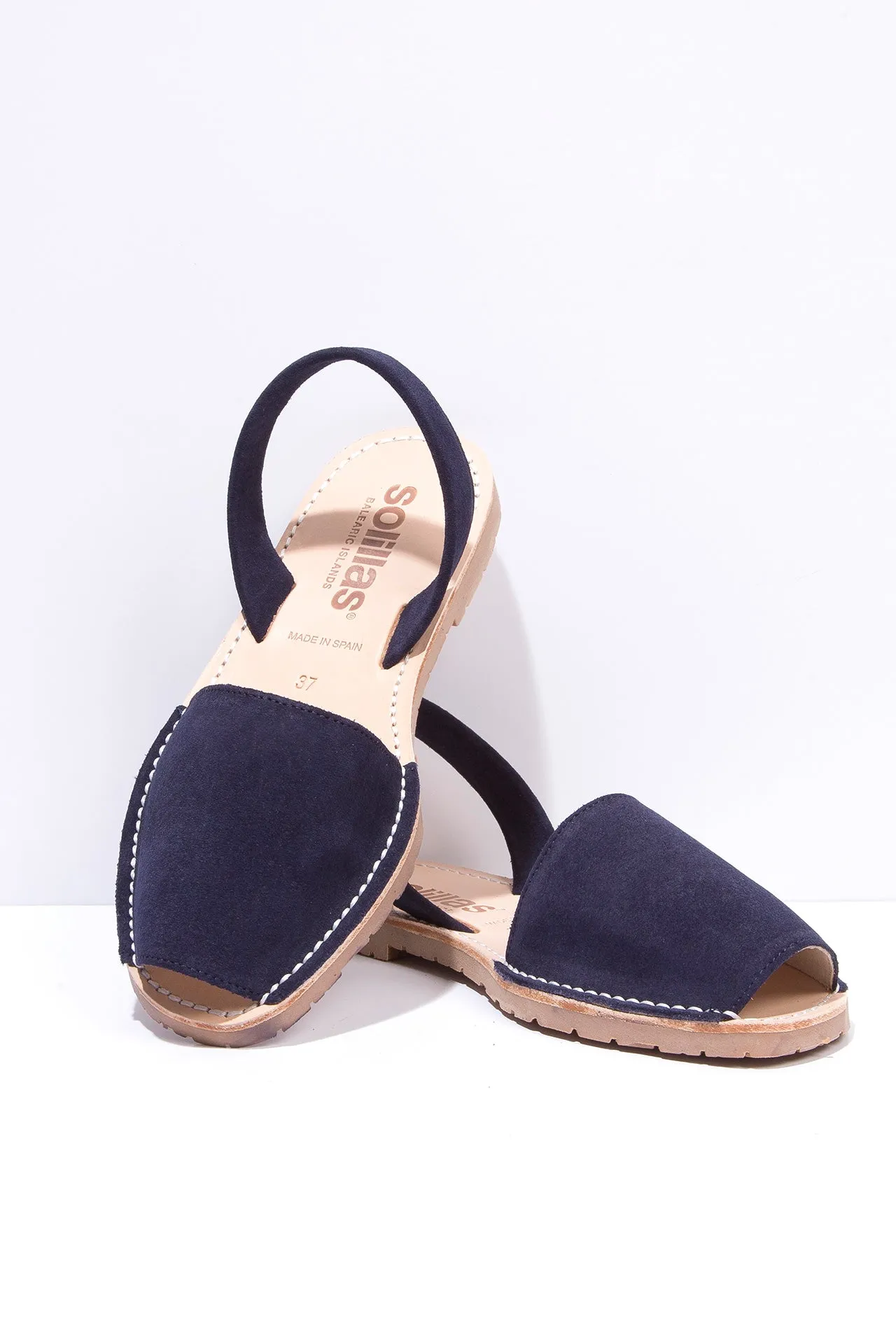 Lalla - Navy Leather Menorcan Sandals