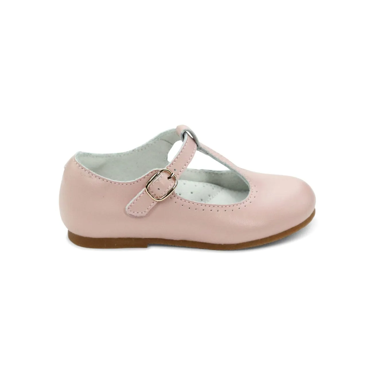 L'Amour Eleanor T-Strap Flat in Pink