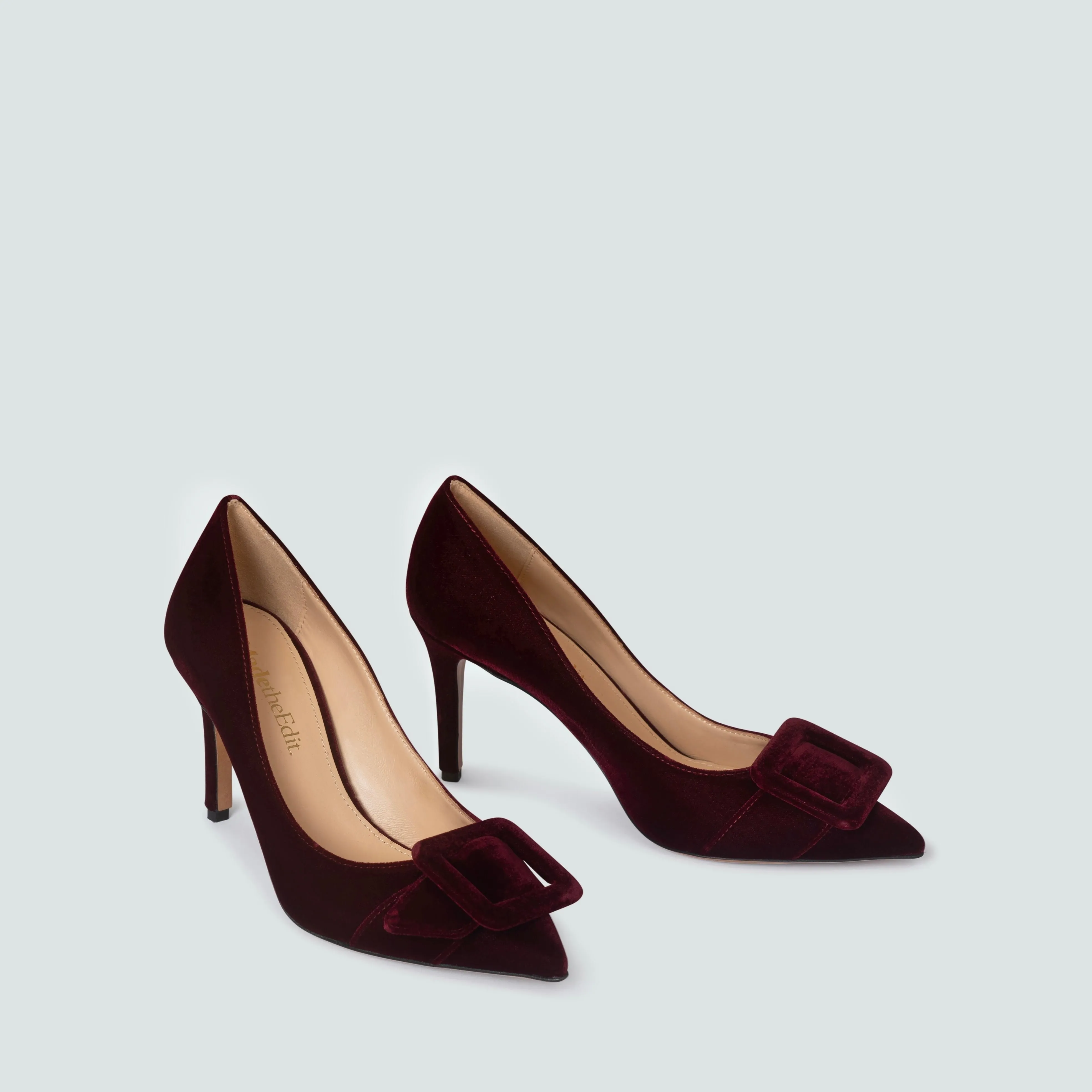 Nataly Buckle Bordeaux Velvet pump