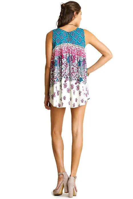 Paisley Print Sleeveless Tunic