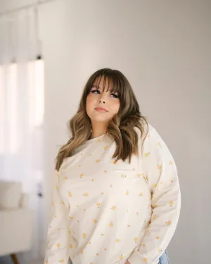 Peachy Keen Organic Cotton Pullover | White
