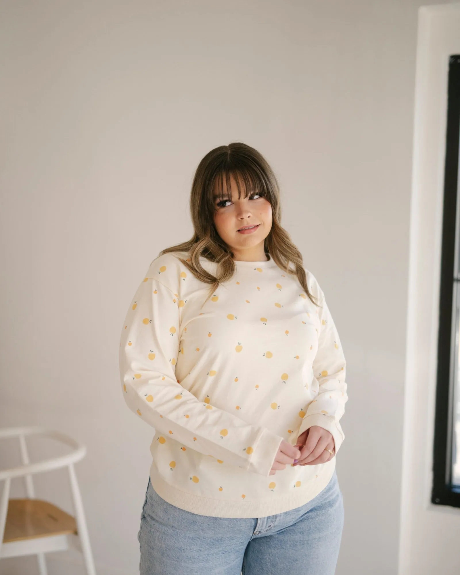 Peachy Keen Organic Cotton Pullover | White