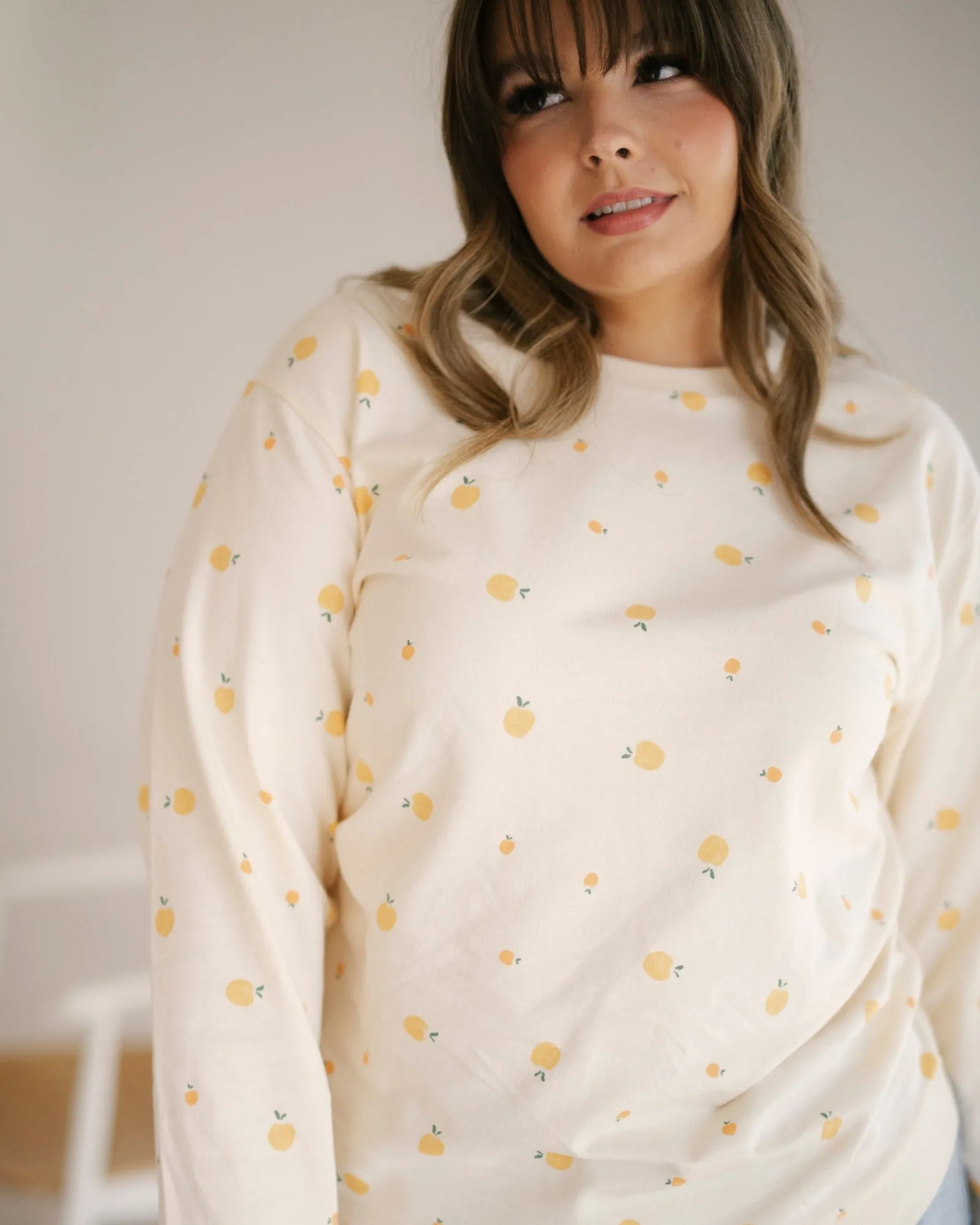Peachy Keen Organic Cotton Pullover | White
