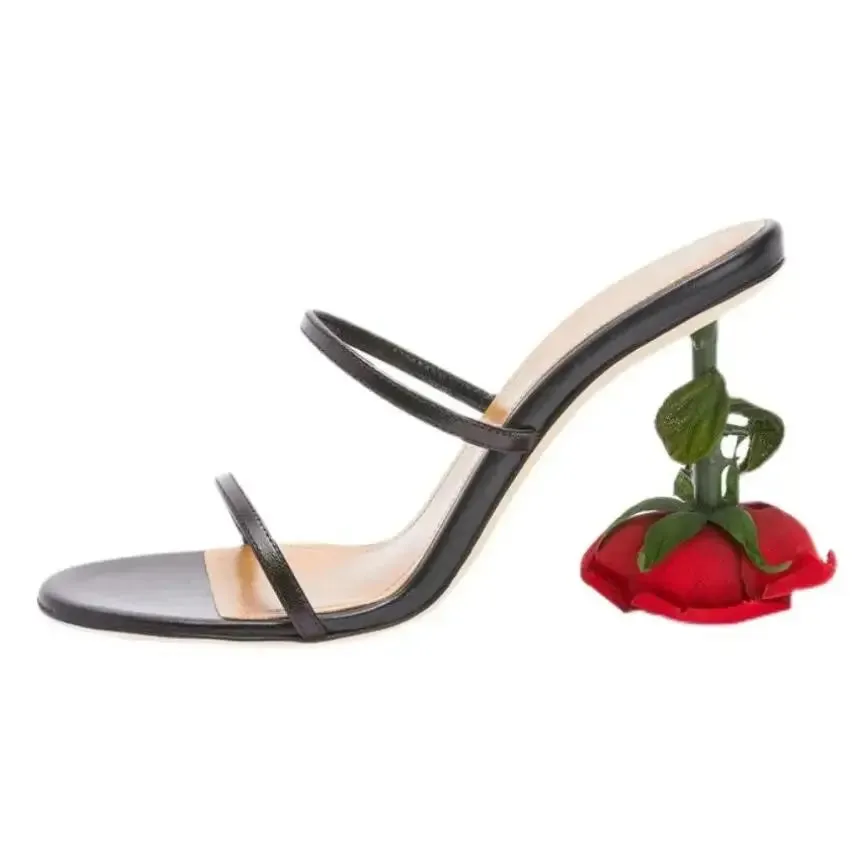 Rose Gold Floral Heels – Women's Dressy Summer Sandals