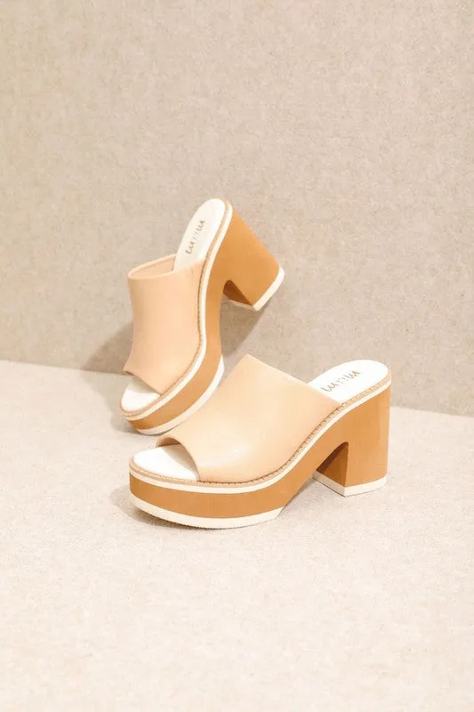 Rose Summer Chunky High Heel Sandals
