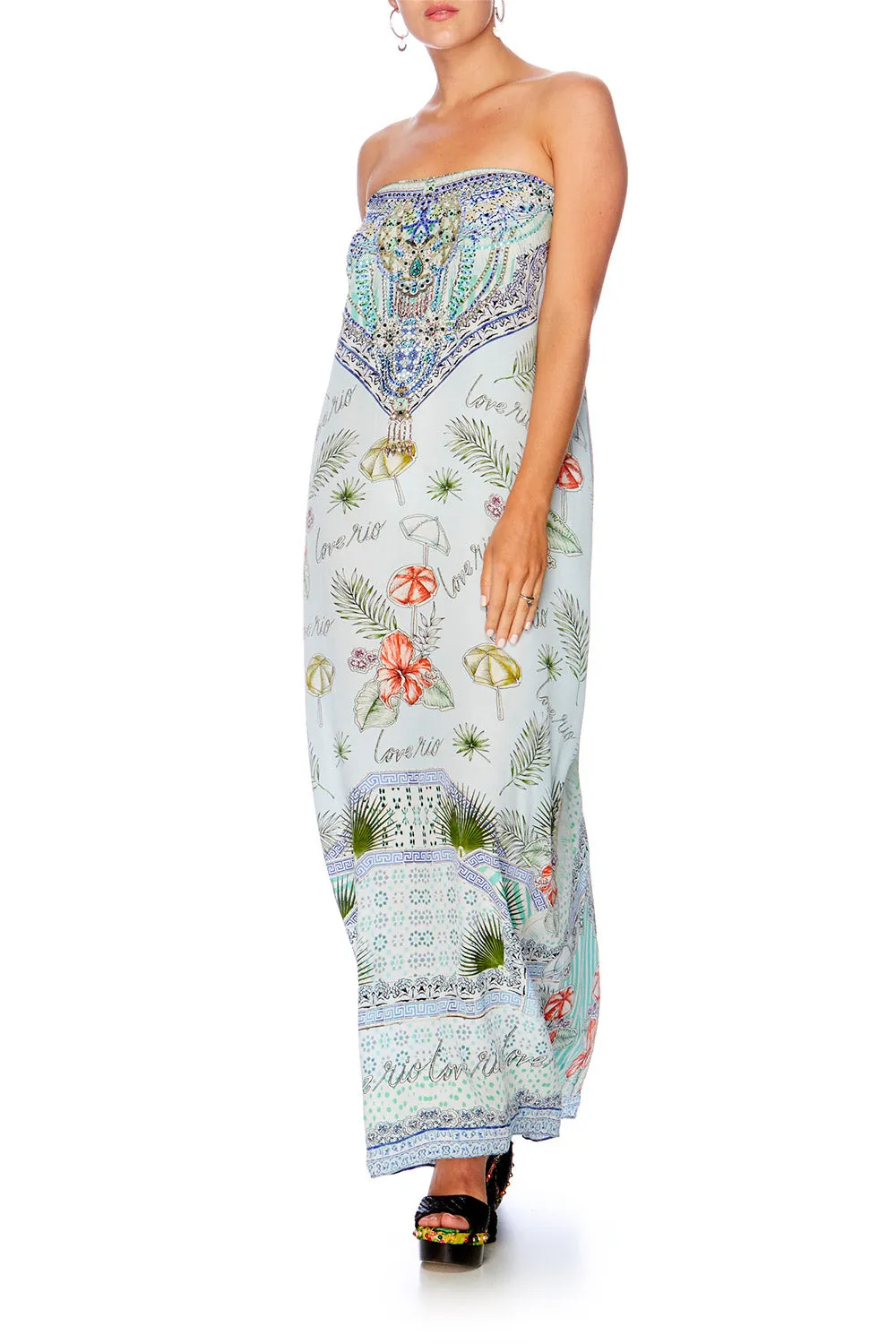 ROUND NECK KAFTAN SHADES OF RIO