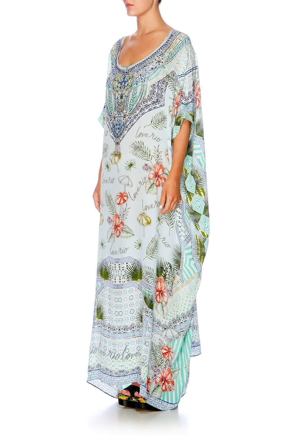 ROUND NECK KAFTAN SHADES OF RIO