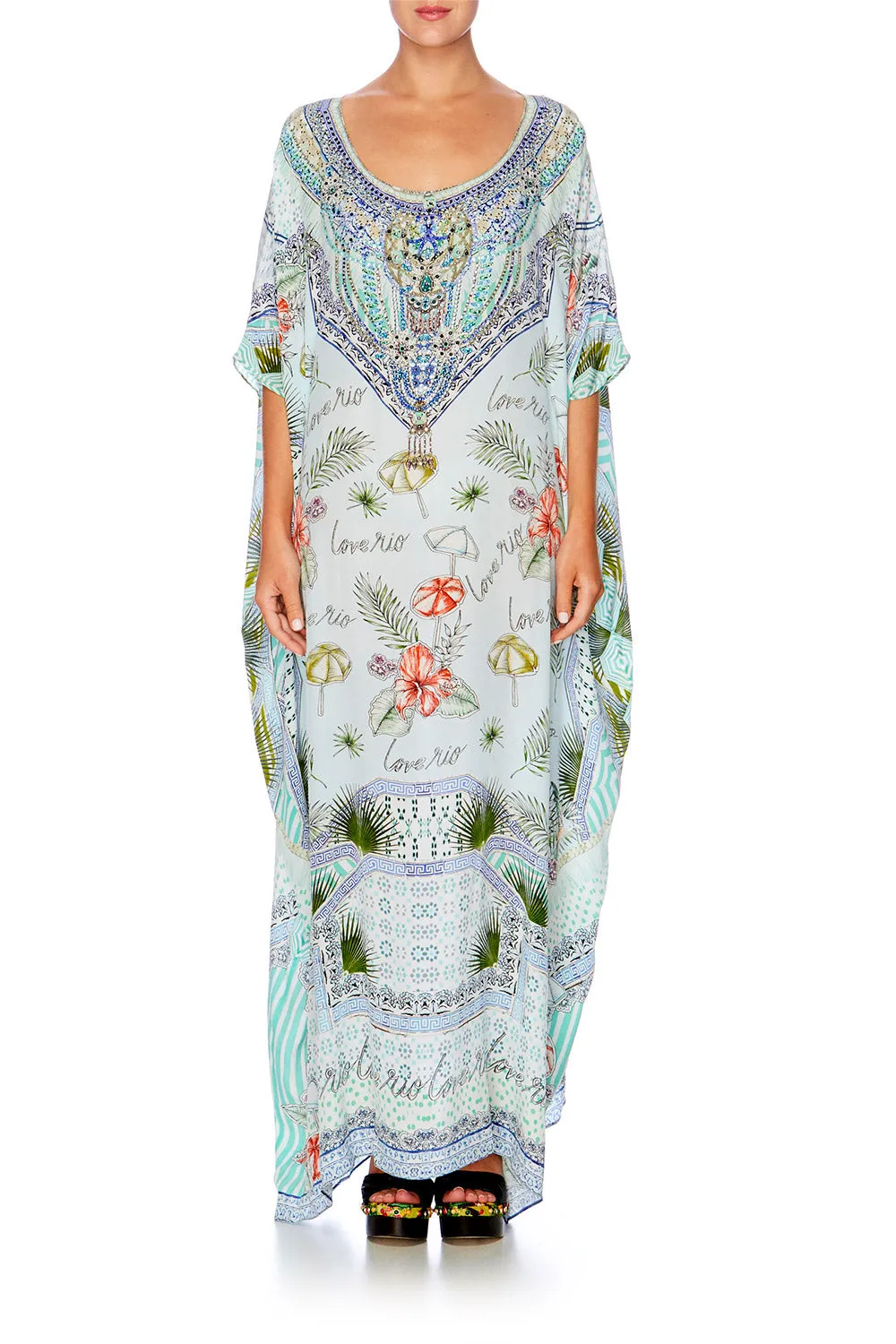 ROUND NECK KAFTAN SHADES OF RIO