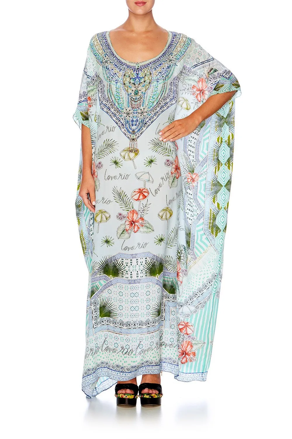 ROUND NECK KAFTAN SHADES OF RIO