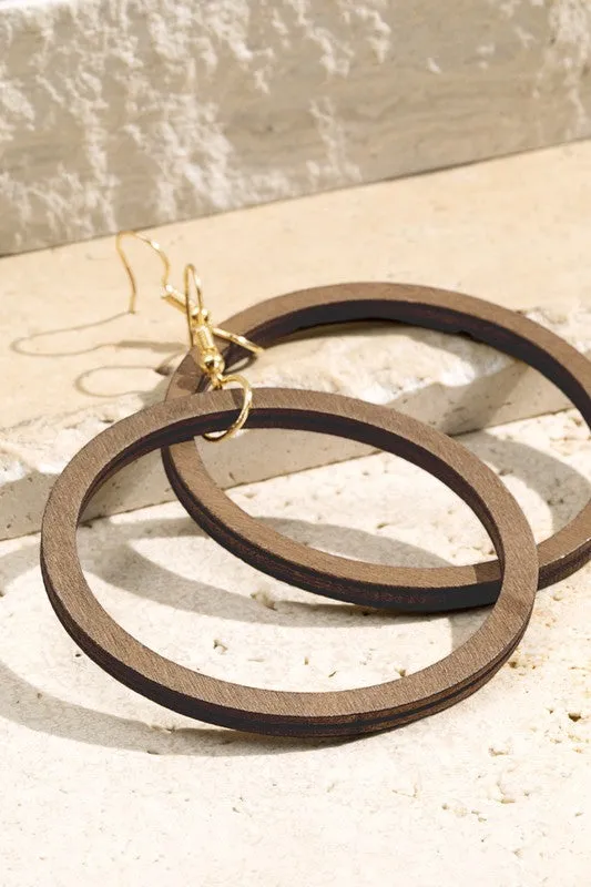 Round Wood Earrings